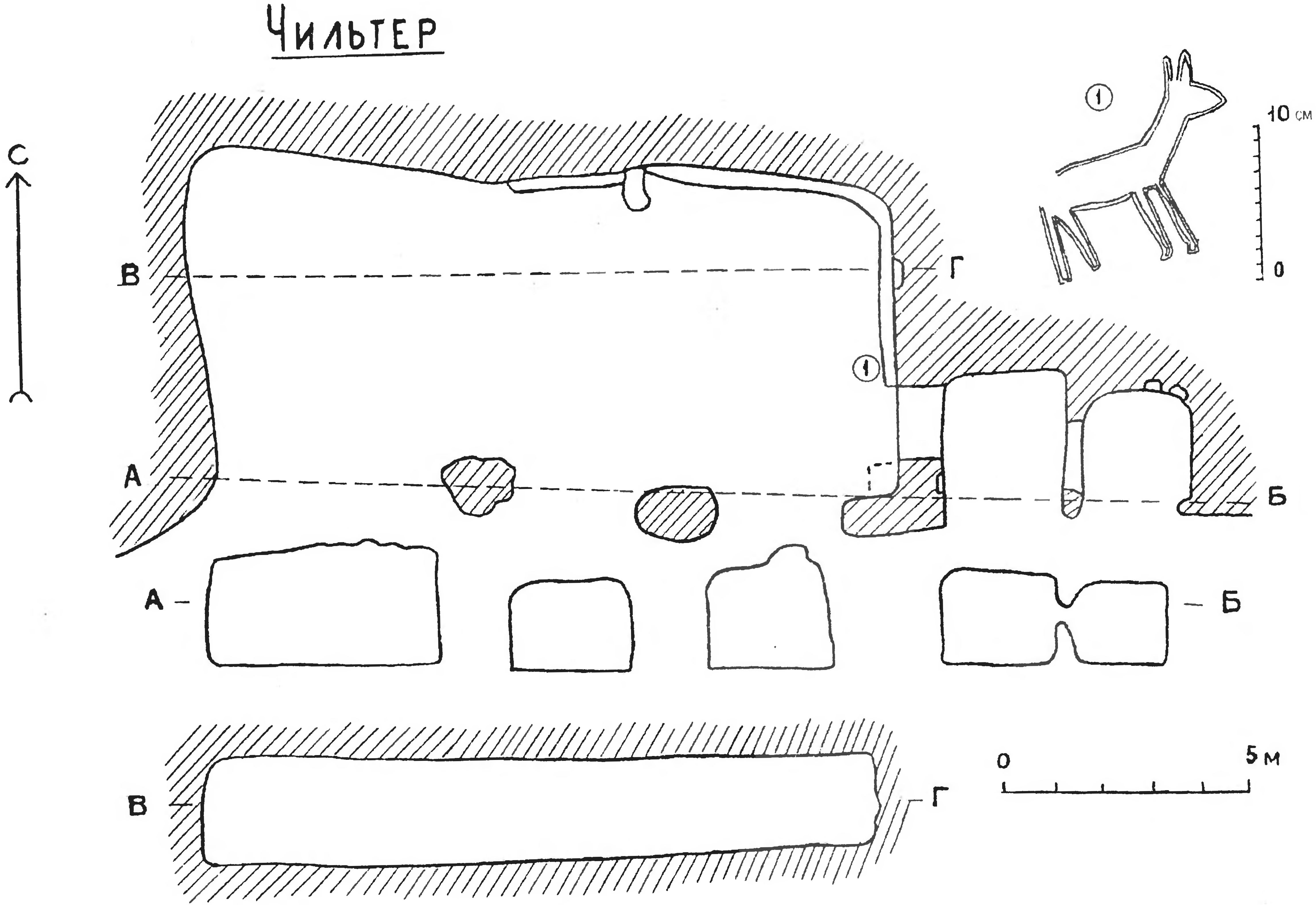 Рис. 120. Челтер-Мармара. Пещерные сооружения по Е. Веймарну Рис. 120. Челтер-Мармара. Пещерные сооружения по Е. Веймарну