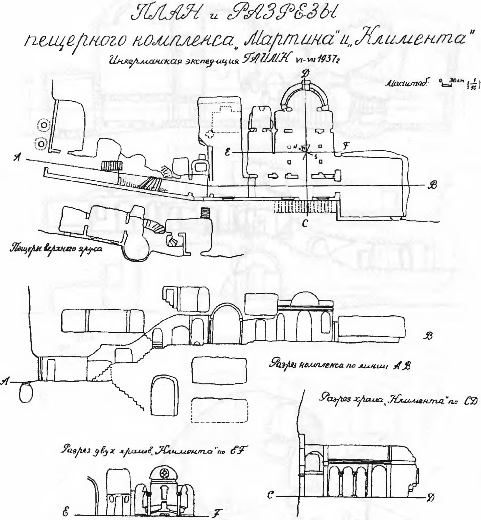Рис. 22. Инкерман. Монастырь св. Климента по материалам инкерманской экспедиции Рис. 22. Инкерман. Монастырь св. Климента по материалам инкерманской экспедиции