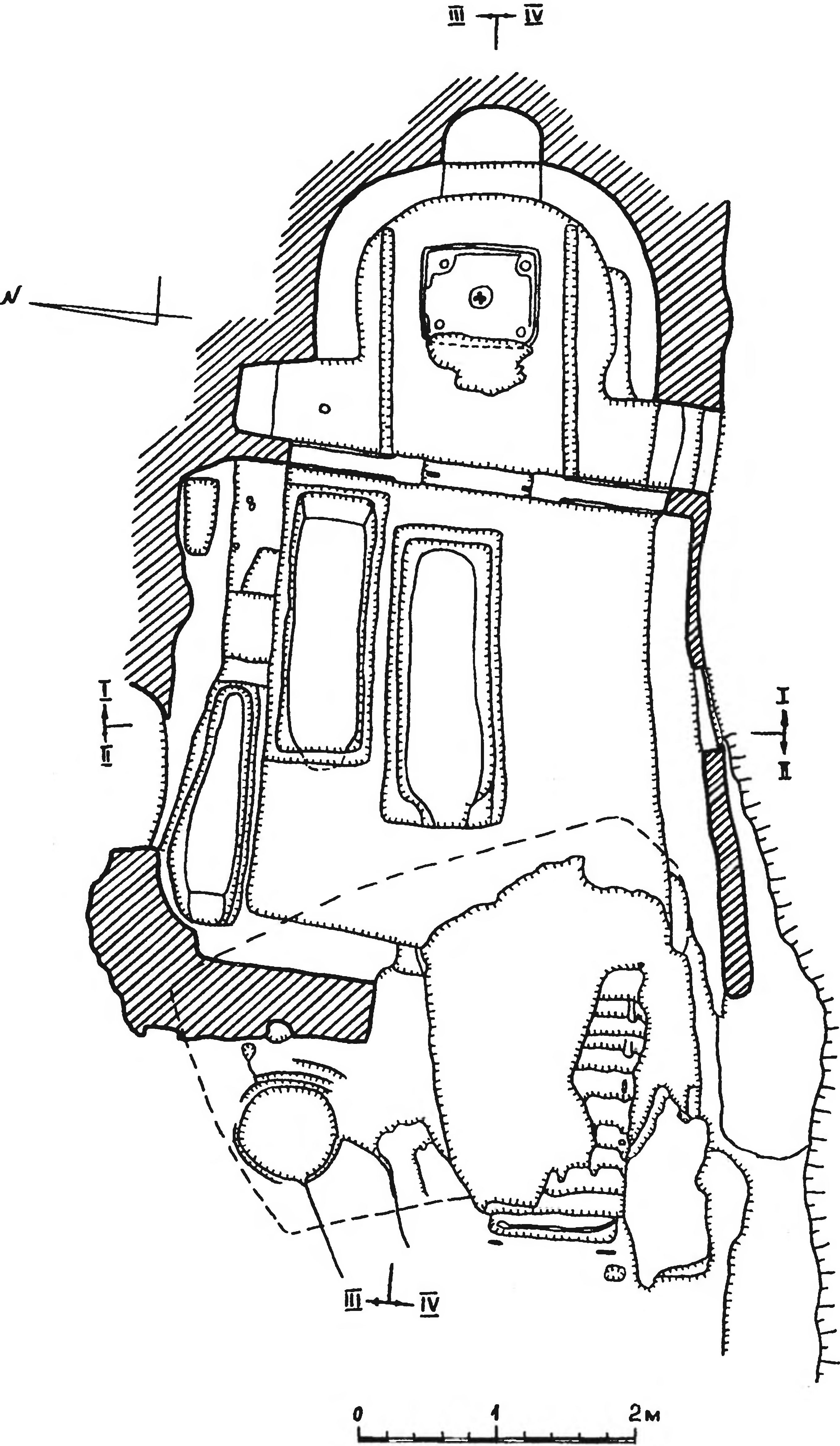 Рис. 242. Мангуп. Южный монастырь. Церковь. План Рис. 242. Мангуп. Южный монастырь. Церковь. План
