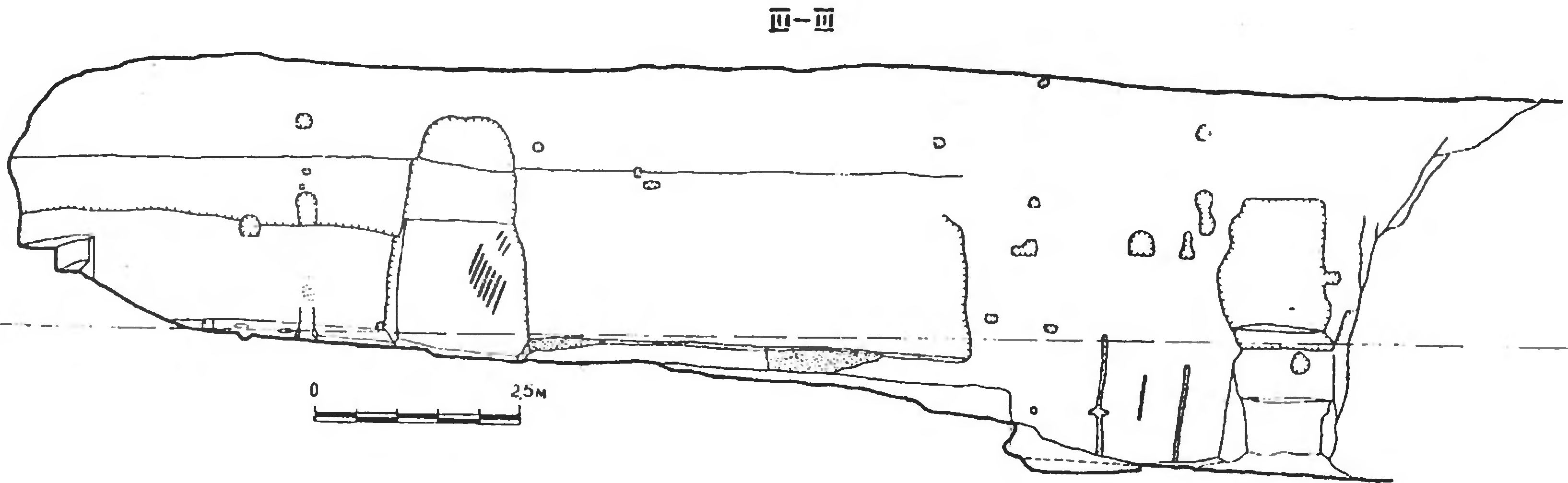 Рис. 293. Челтер-Коба. Церковь. Разрез III—III Рис. 293. Челтер-Коба. Церковь. Разрез III—III