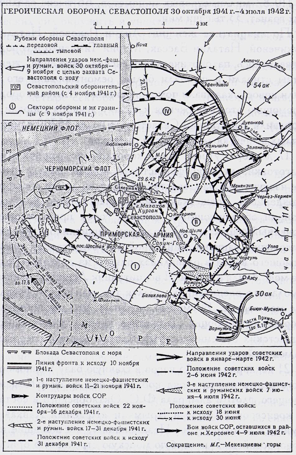 Рисунок 21. Оборона Севастополя (30 октября 1941 — 4 июля 1942 годов) Рисунок 21. Оборона Севастополя (30 октября 1941 — 4 июля 1942 годов)